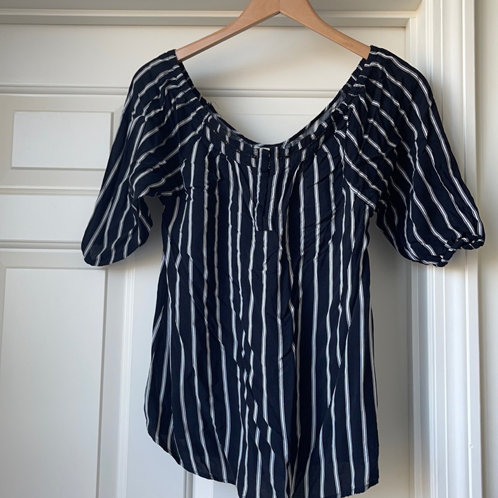 Black and white blouse